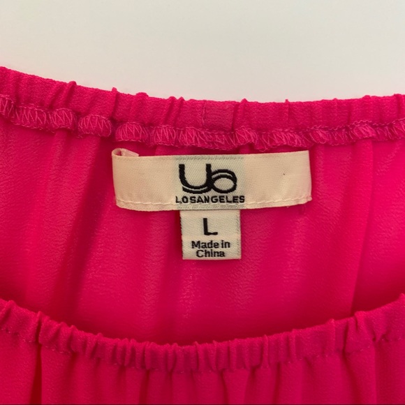 🎉HP🎉 Ya Los Angeles Pink Off-Shoulder Top Large - Picture 4 of 8